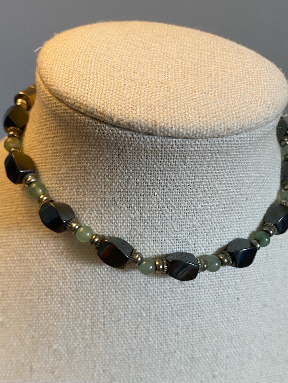 Magnetic Hematite Green Stone 10” Anklet Bracelet Magnetic Therapy